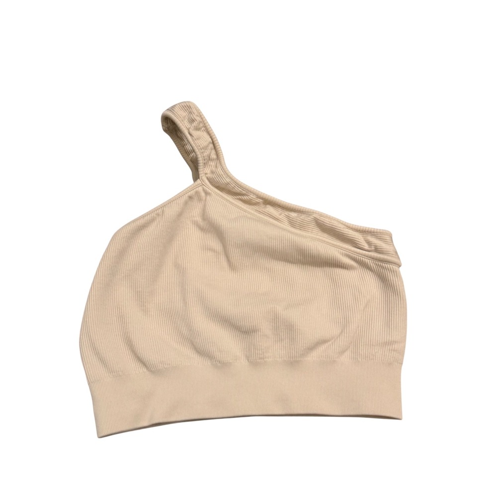 Sisterly Tribe One Shoulder‎ Sports Bra Womens M Cream Ribbed Excellent Portugal